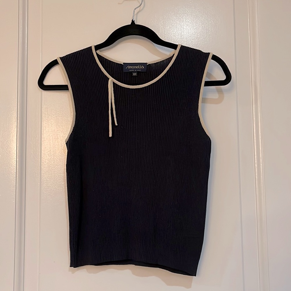 Simonetta navy blue top